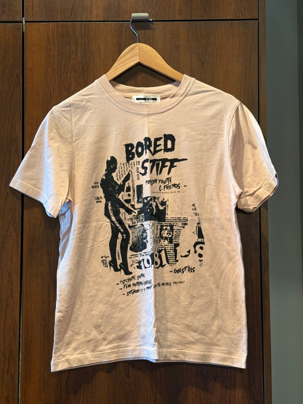 McQ by Alexander McQueen Pale Pink Graphic Short Sleeve Tee
